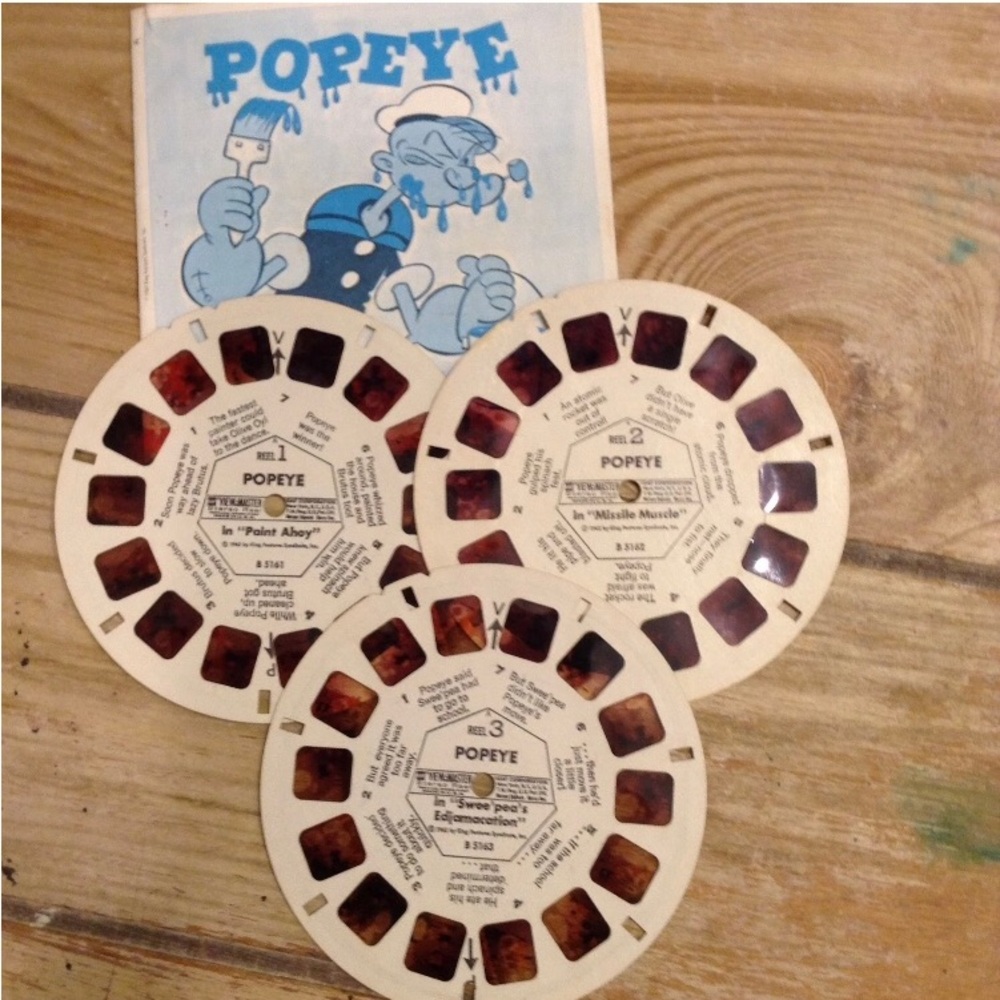 Vintage 1962 View-Master Reels With Booklet Popeye #5161 #5162 #5163